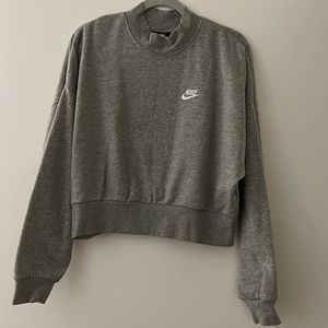 Nike cropped sweatshirt with embroidered logo and slight mock neck